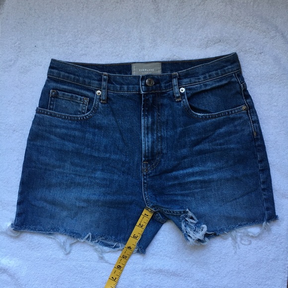 EVERLANE The Cheeky Jean high waisted cutoff jean shorts size 29 - Picture 9 of 16